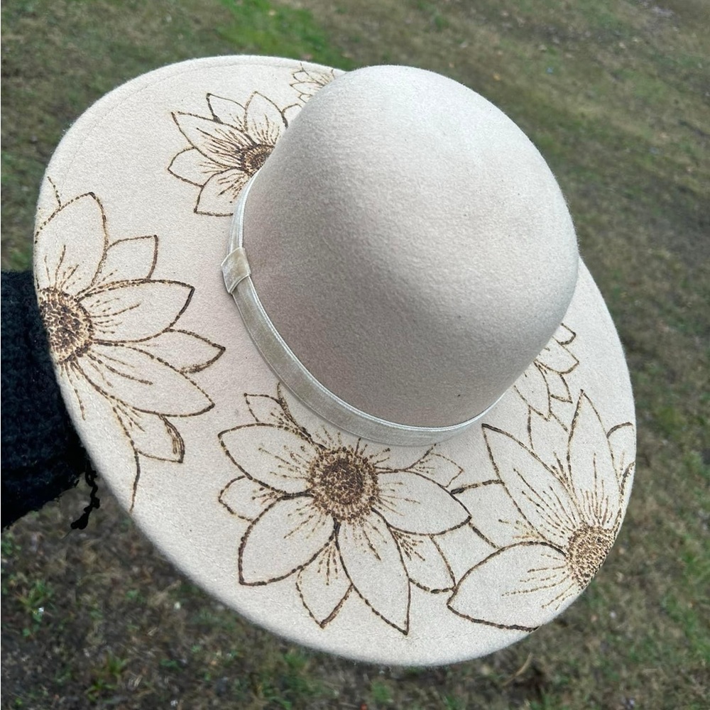 Custom wool sunflower hat